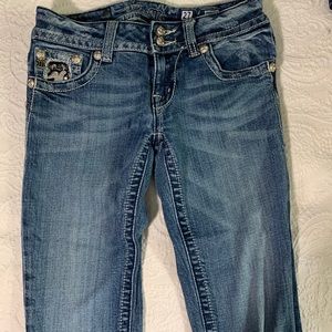 Miss Me Jeans Embellished Dove Lace Boot Cut